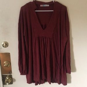Free people maroon top/tunic